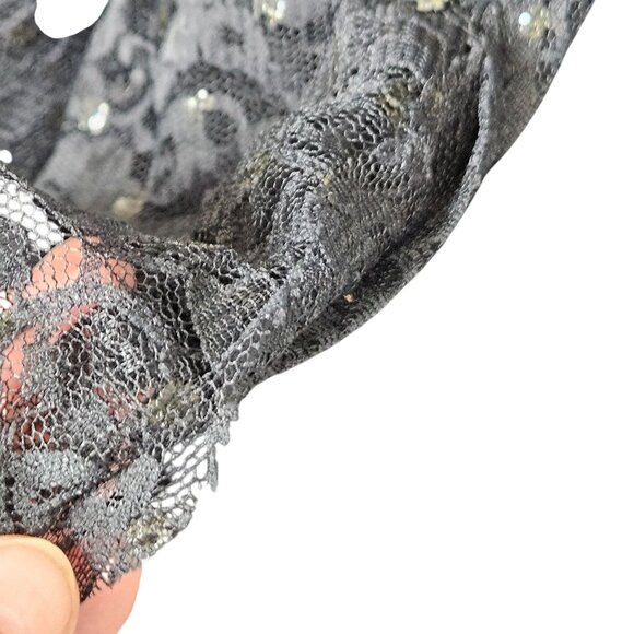 Vintage 80s Dave & Johnny Joseph Lara Lace Sequin Off-Shoulder Mermaid Dress 5/6 - Picture 13 of 14